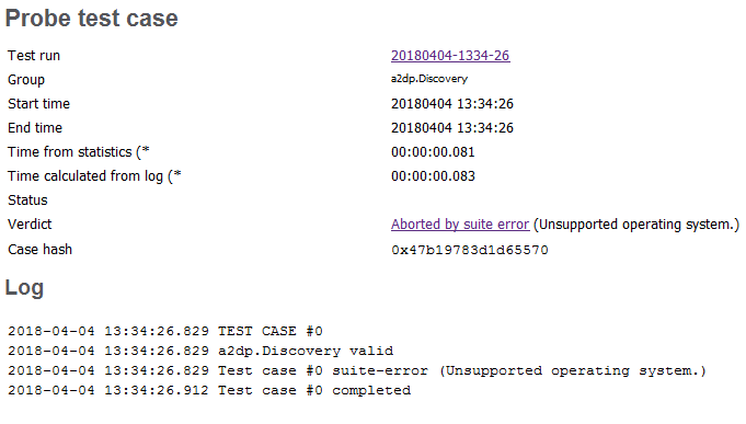 Errors while loading a test suite (Bluetooth/BT-LE)