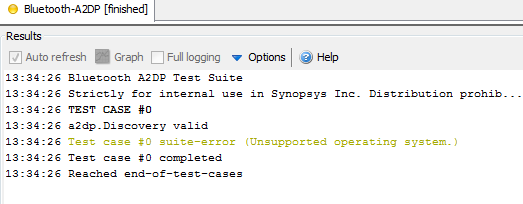 Errors while loading a test suite (Bluetooth/BT-LE)