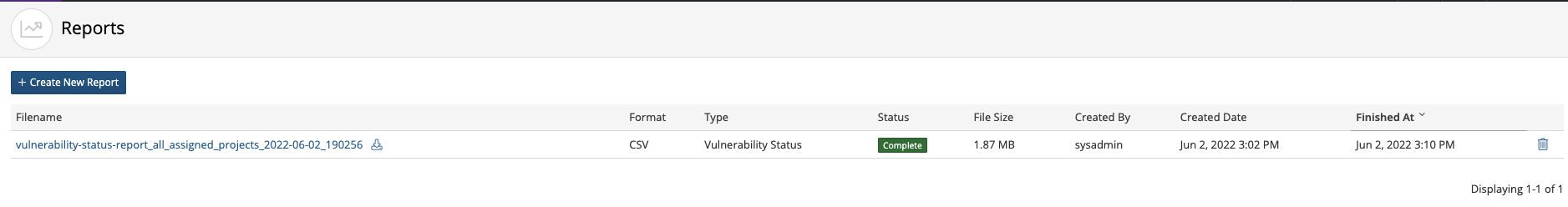 Creating Vulnerability Status Report