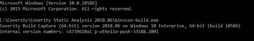 Coverity binaries not recognized