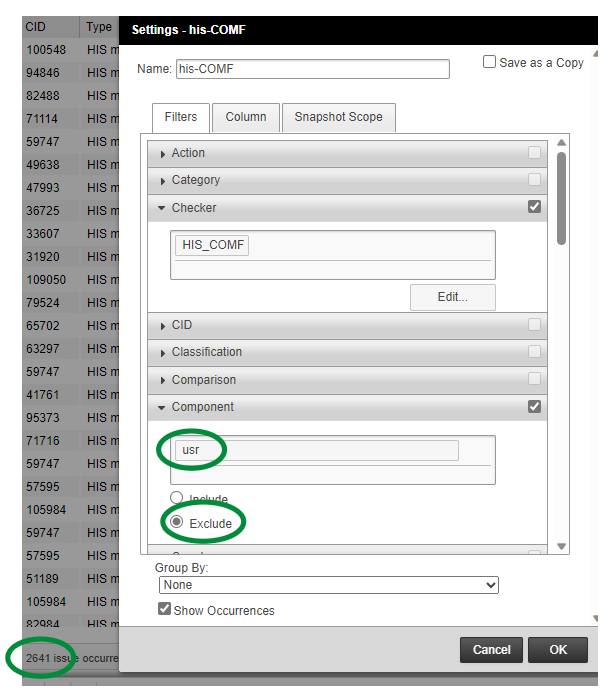Discrepancies between defect count in HIS report and defect count in ...