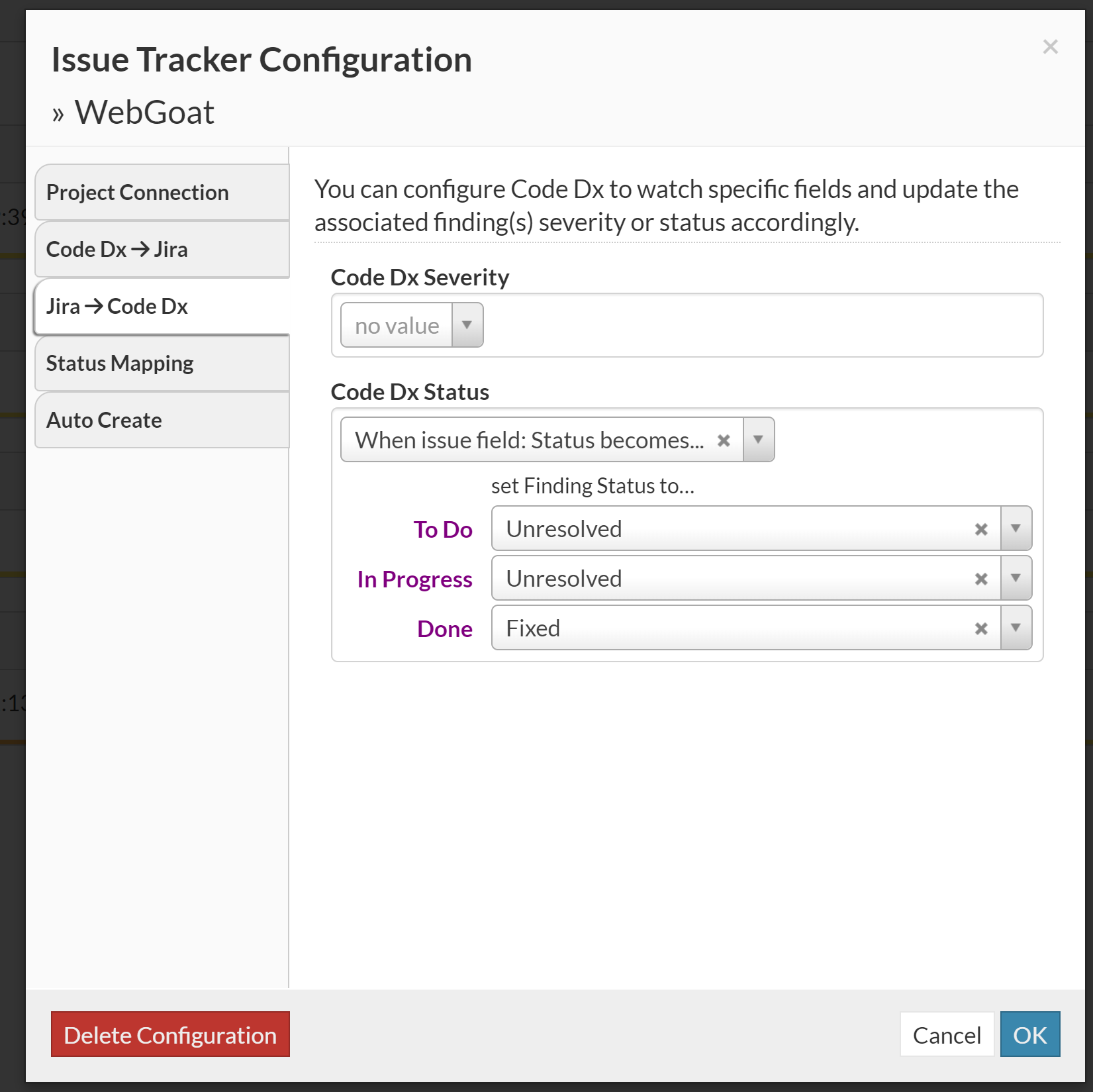 Code Dx Issue Tracker Two Way Sync