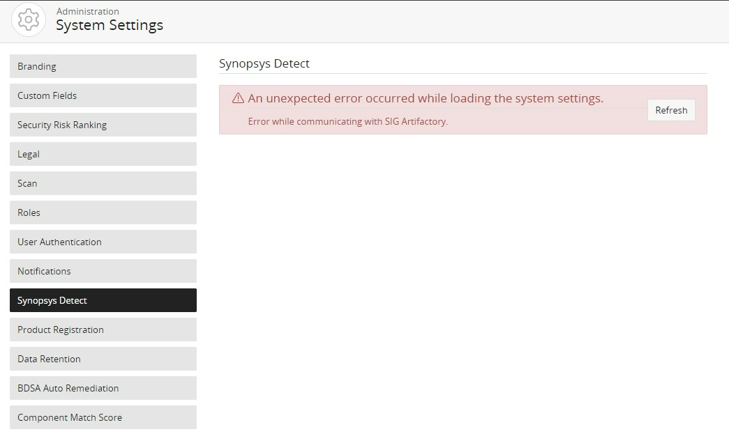 Detect config page throwing Error while communicating with SIG ...