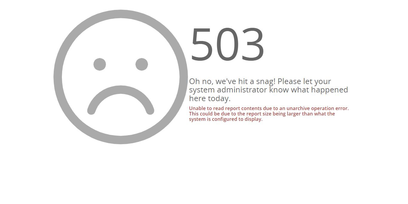 Generating HTML report: 503 Error - Unable to Read Report Contents due ...