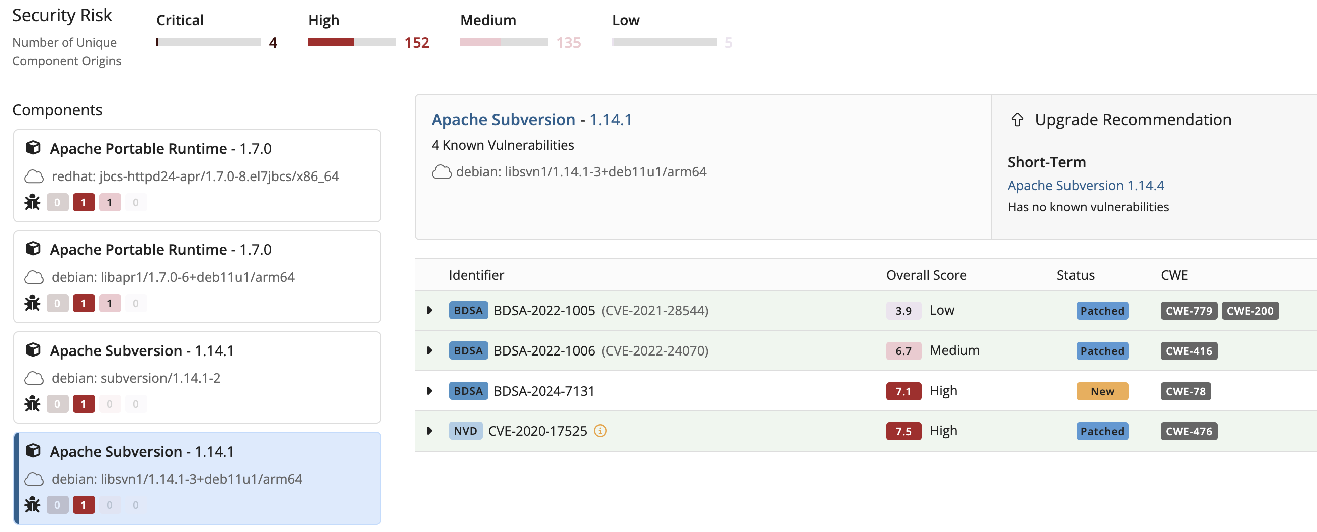 Black Duck Hub: BDSA record in Security tab does not show a CVE record
