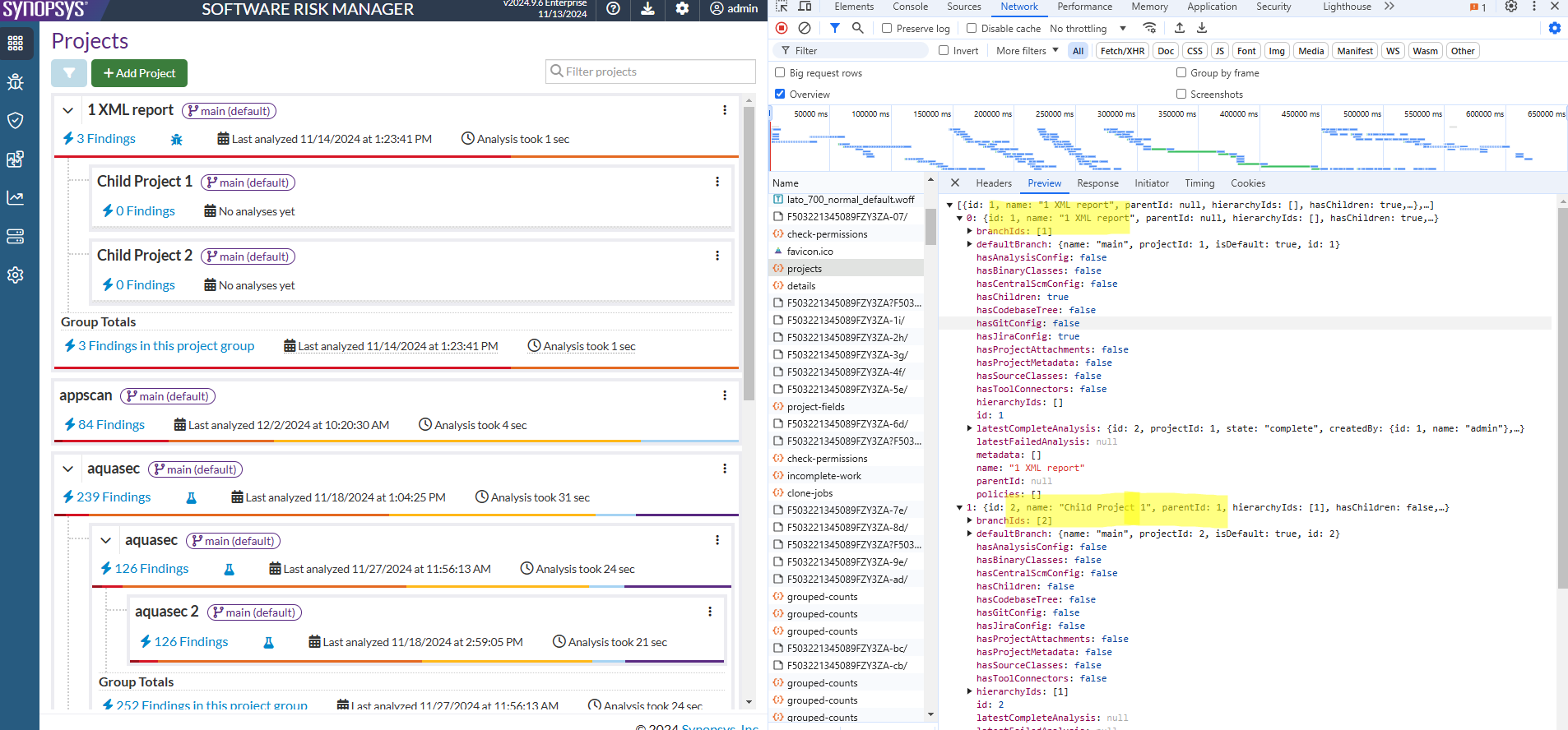 SRM - MYSQL Query for projects page w/ project nesting
