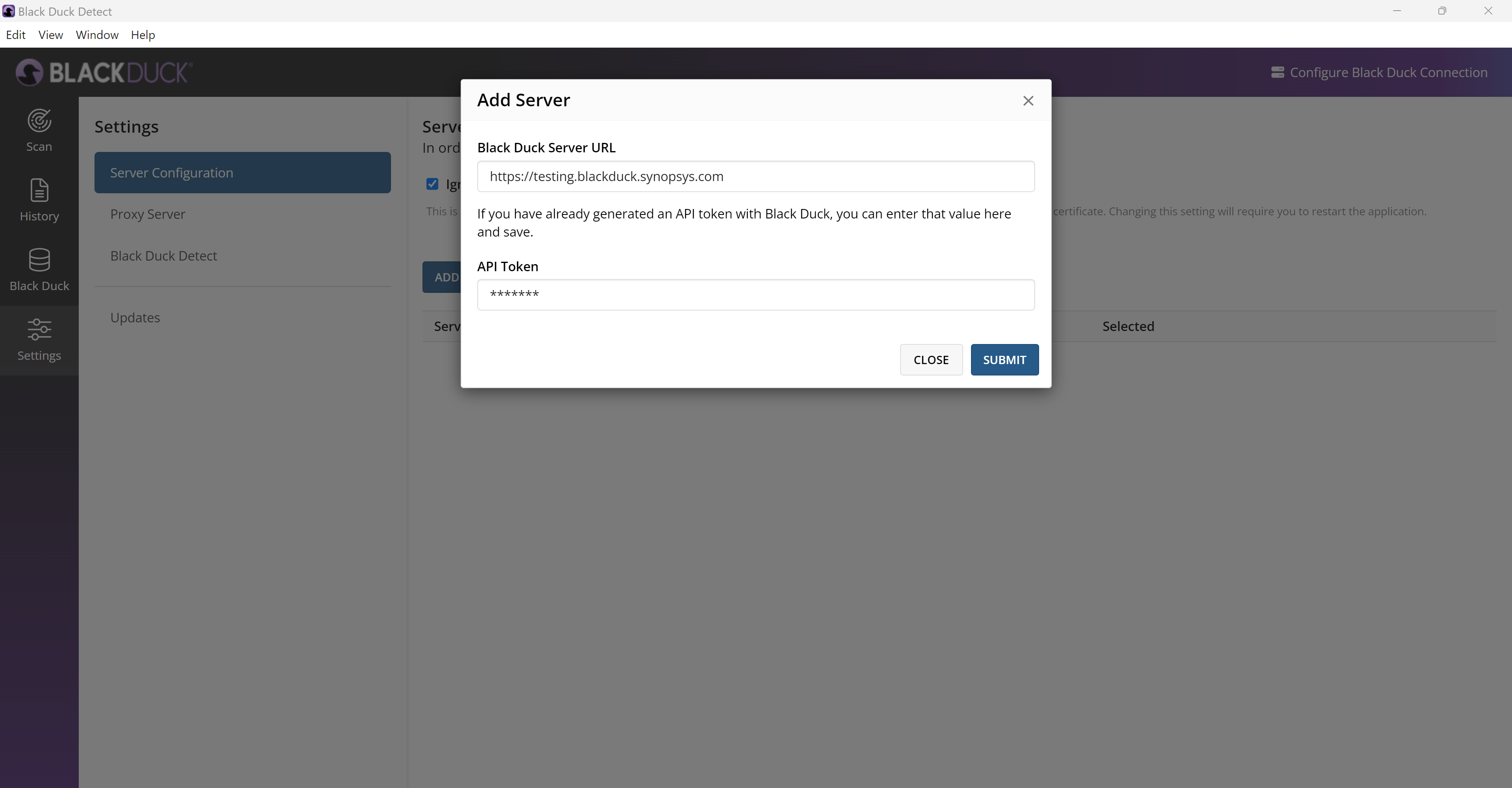 Binary and Container scan option not available post detect upgrade