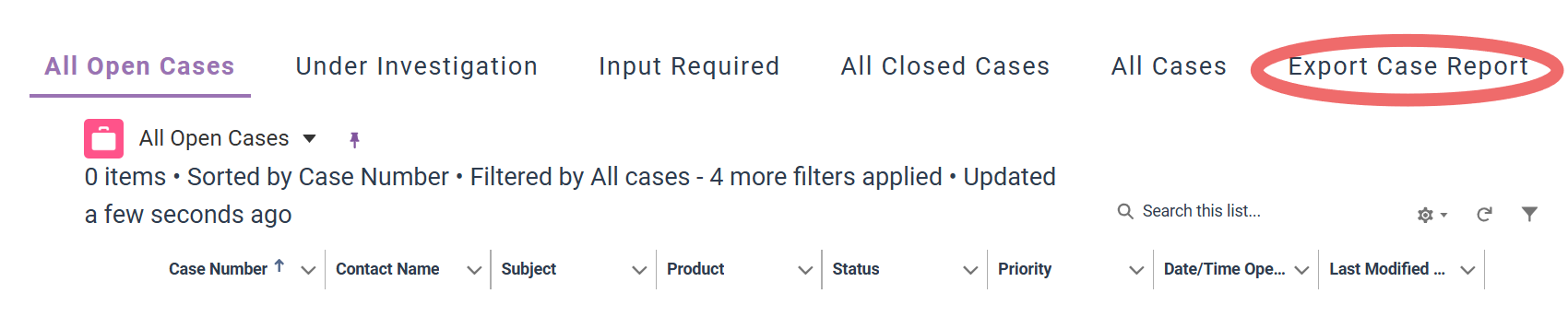 How to export cases in community