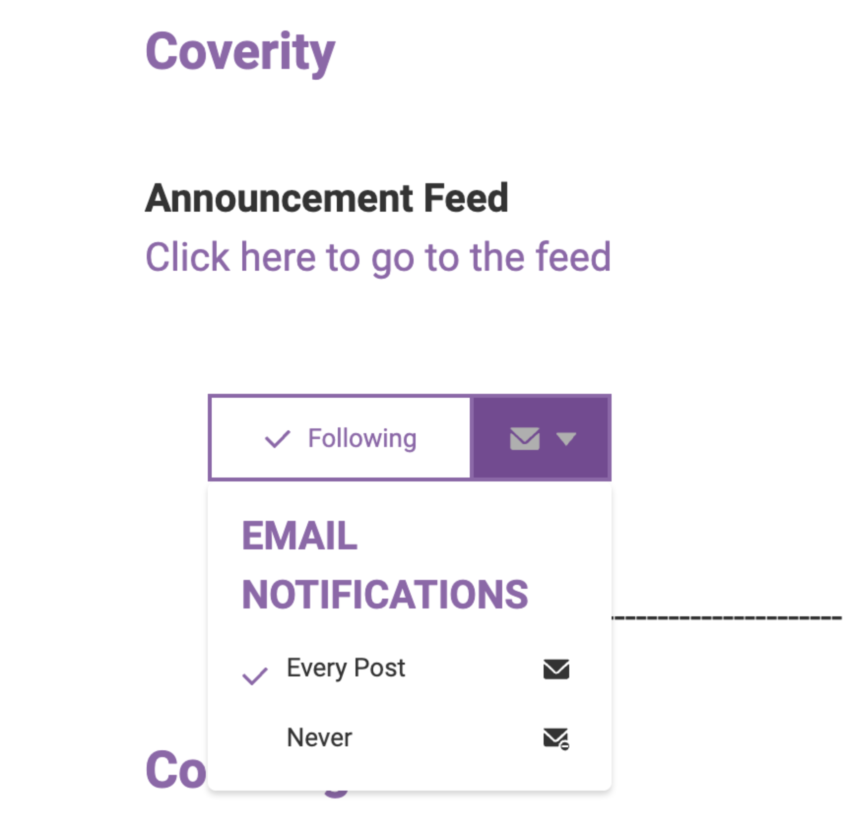새로운 버전의 Coverity 배포시 이멜일 수신하는 방법